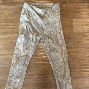 Varley Taupe and Gray Snake Print Leggings